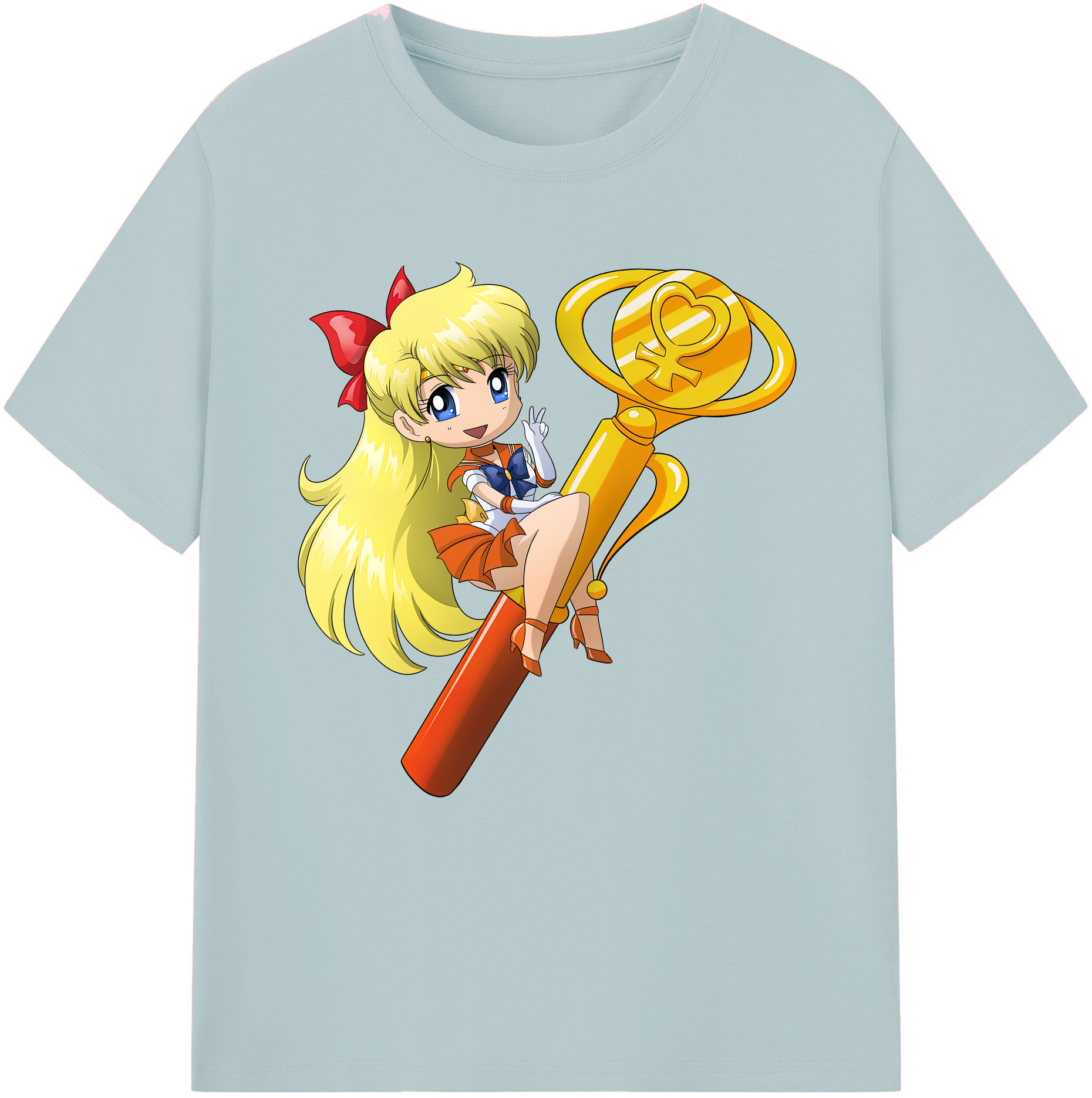 （画像用） 美少女戦士セーラームーン 愛野 美奈子 あいの みなこ Sailor Moon Aino Minako 綿100％半袖Tシャツ（フロントプリント）